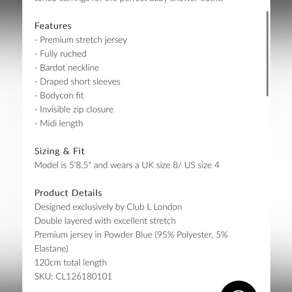 POWDER BLUE MATERNITY RUCHED BARDOT MIDI DRESS - Picture 3 of 3